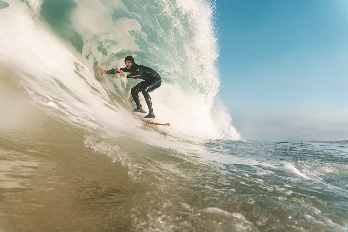 Groupe de surfeurs débutants à Capbreton Plage Centrale